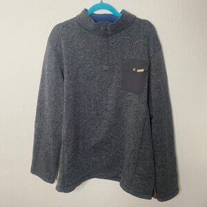 Woolrich Fleece Sweater Mens‎ XXL Grey Mock Neck Pullover Hiking Outdoor